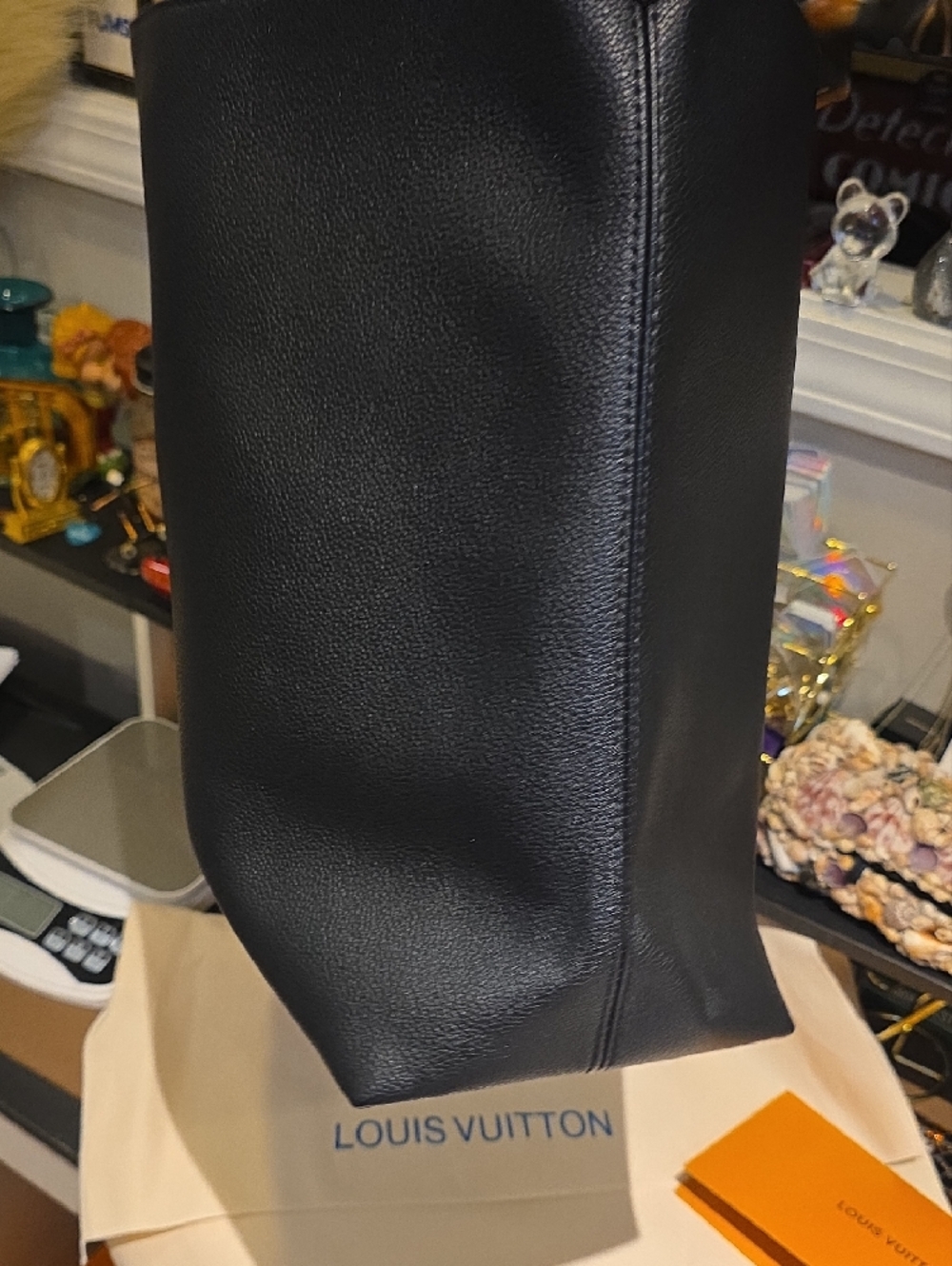 Black Leather Shoulder Tote Bag - Unbranded - Picture 7 of 14